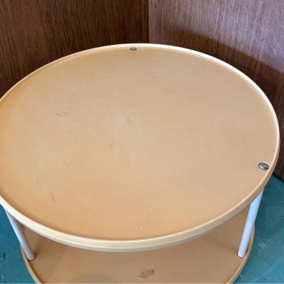Vintage gold yellow Turntable Lazy Susan 1970's 2 Tiered Rubbermaid - Picture 8 of 10